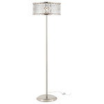 Lighting Fix LLC - Contemporary Mesh Circle Floor Lamp - Brighten your home using the Contemporary Mesh Circle Floor Lamp. Made from brushed steel with a chain-link circle design on the shade, this light is modern and chic. Display it in a living room or bedroom as a striking accent piece.