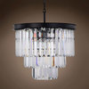 Glass Fringe 9-Light Chandelier, Gray Iron, Clear, Without LED Bulbs