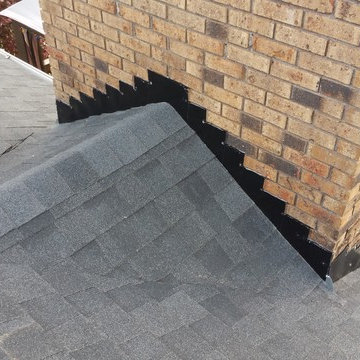 Building a Cricket behind a chimney.