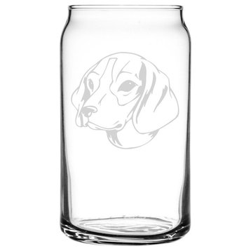 Hygenhund Dog Themed Etched All Purpose 16oz. Libbey Can Glass