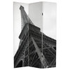 6' Tall Double Sided Eiffel Tower Canvas Room Divider