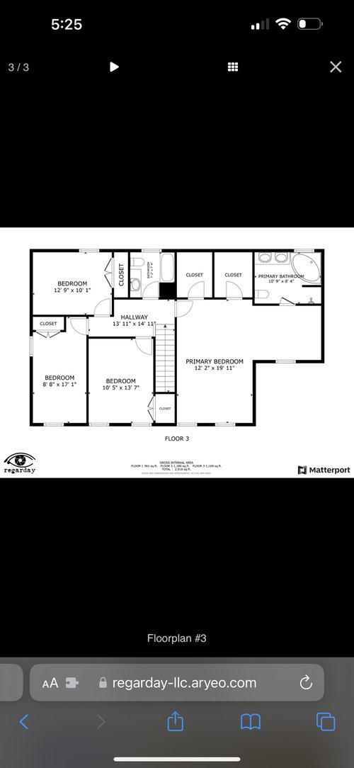 L Shaped Master bedroom