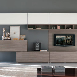 Modern Italian Wall Unit Velvet 909 by Artigian Mobili - $4,650.00 - Entertainment Centers And Tv Stands