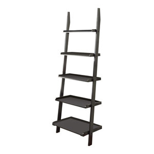 Bush Furniture Alamosa Ladder Bookshelf In Classic Black