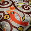 Klimt Tree Of Life Birds Blue Throw Pillow Cover Handmade Art Silk 18x18"