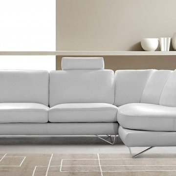 White Leather Sectional Sofa Modern Design