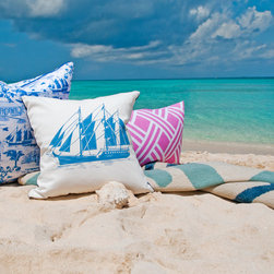 Toile, Trellis and Ship pillows - Decorative Pillows