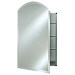 Afina - Arch Top Frameless Medicine Cabinets, 16"x25", Right Hinge - Keep your toiletries organized and hidden from view in the Arch Mirrored Bathroom Cabinet. This arched-top cabinet opens to reveal three tempered glass shelves, providing you with handy storage right above the vanity. Enhance your bathroom with this stylish and highly functional piece.