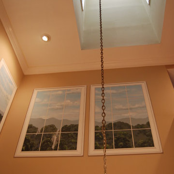 Trompe L'Oeil Windows in two story Dining Room.