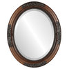 Versailles Framed Oval Mirror in Walnut, 23"x27"