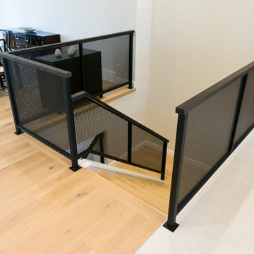 Oak Hand Rail + Perforated Steel Railing