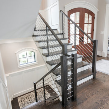 Project #72 | Modern Staircase with Horizontal Steel Rod Railing