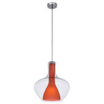George Kovacs Lighting - George Kovacs Lighting P3811-077 Soft - One Light Pendant - Shade Included: YesSoft One Light Pendant Chrome Clear/Amber Glass *UL Approved: YES *Energy Star Qualified: n/a  *ADA Certified: n/a  *Number of Lights: Lamp: 1-*Wattage:100w A-19 Medium Base bulb(s) *Bulb Included:No *Bulb Type:A-19 Medium Base *Finish Type:Chrome