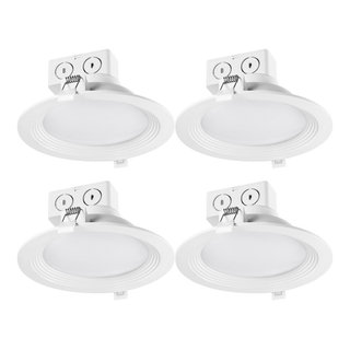 91341 Globe Electric 6 in White LED 3000K Recessed Kit 4-Pack 