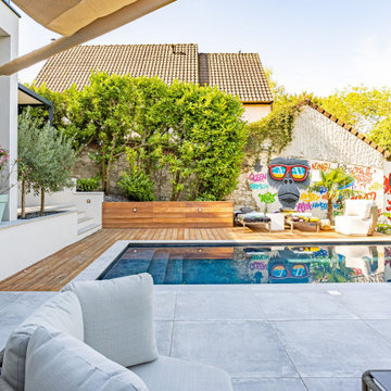 Aménagement paysager complet pour cette maison contemporaine