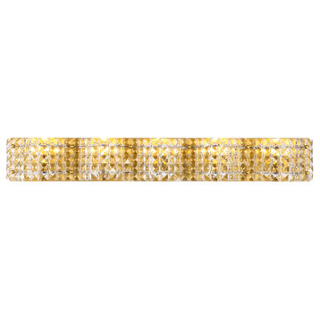 Ollie 5 Light Wall Sconce in Brass & Clear Crystals with Clear Royal Cut Crystal