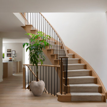 Curved Oak Staircase Renovation | Canopy Residence | Whole Home Renovation in Un