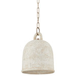 Troy Lighting - Troy Lighting F2712-PBR/CRE Relic 1 Light Pendant in Patina Brass - Relic is the epitome of earthy sophistication. The White Ceramic bell-shaped pendant is highly textured, creating a modern form with a rustic feel. The shade fills with a warm light and the curved handle at the top is both functional and beautiful. Gorgeous styled alone or in multiples. Part of our Lauren Liess collection.