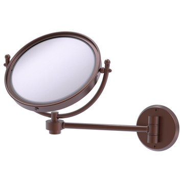 8" Wall-Mount Makeup Mirror 3X Magnification, Antique Copper