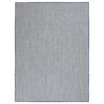 Nourison Courtyard 48" x 72" Fabric Indoor/Outdoor Rug in Ivory Blue