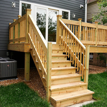 Modern Wooden Deck and Staircase with Backyard Access