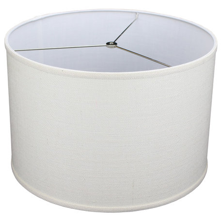 Fenchel Shades, 18"x18"x12" Spider Attachment Drum Lamp Shade, Burlap Off White