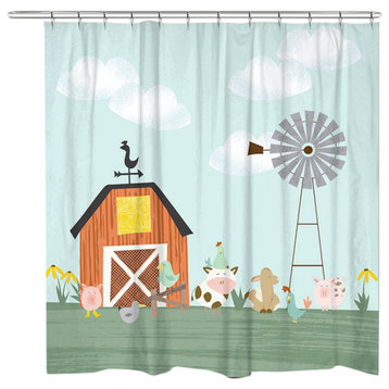 Farm Yard Family Shower Curtain