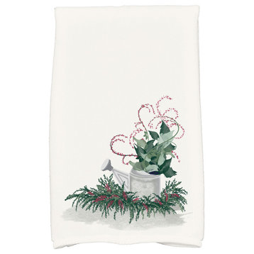 Gardener's Holiday Delight, Geometric Print Kitchen Towel, Green, 18 x 30"