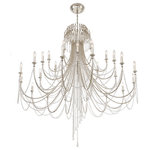Crystorama - Crystorama ARC-1929-SA-CL-MWP, 28 Light Chandelier, Antique Silver - The glamorous Arcadia light features strands of faceted cut crystal jewels draped from a simple frame, creating a bowl-shaped silhouette. Designed to grace a bedroom, hallway, or entry this dazzling fixture will transform a room with its traditional elegance.