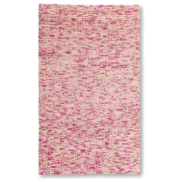 Handmade Flatwoven Jute Rug by Tufty Home, Pink, 2.5x9