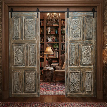Vintage Carved Doors for Ranch Farmhouse Bedrooms