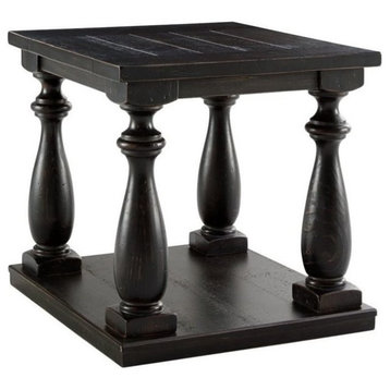 Bowery Hill Rectangular End Table in Black