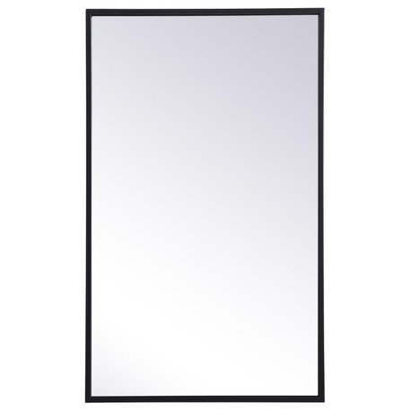 Metal Mirror Medicine Cabinet 17"x28", Black Finish