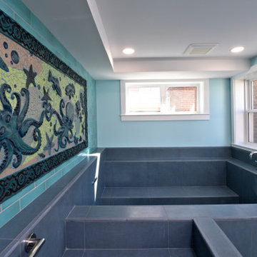 Colorful Basement and Spa Room in Petworth