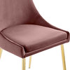 Viscount Performance Velvet Dining Chairs, Set of 2, Gold/Dusty Rose