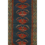 Noori Rug - Fine Vintage Distressed Burt Blue/Brown Runner, 4'1x10'1 - Uniquely hand knotted, this Fine Vintage Distressed Burt rug has been crafted using fine quality wool so it lasts for years to come. Subtle signs of wear to give it a personal touch making it a true one-of-a-kind.