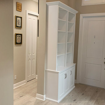 Custom Traditional Open Bookcases with Raised Panel Doors