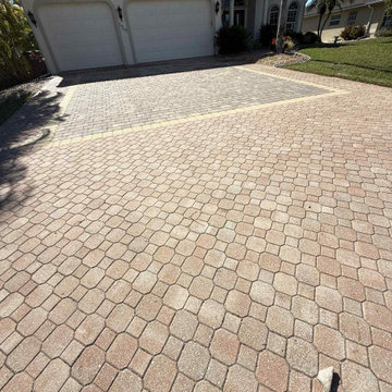 Pressure Washing and Paver Sealing a Cape Coral Driveway