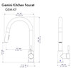 ZLINE Gemini Kitchen Faucet in Matte Black (GEM-KF-MB)