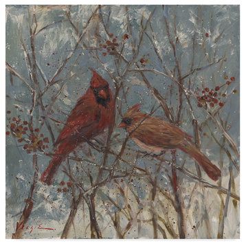 Mary Miller Veazie 'Mr And Mrs Cardinal' Canvas Art, 14"x14"