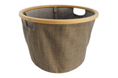 WOVEN BASKET WITH BAMBOO, SET OF 3