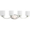 Nisse Collection 4-Light Polished Nickel Bath Light With K9 Glass Accents