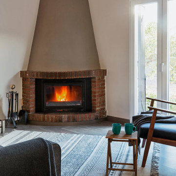 Zona de estar con chimenea