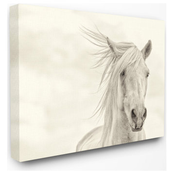 Stupell Industries White Horse Running in the Wind, 30"x40", Canvas Wall Art