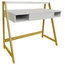 Lean Retro Office Desk/Computer Workstation/Dressing Table, Pine/White