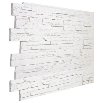 Faux Stone Wall Panel - DURANGO, Stone White, 36in X 48in Wall Panel