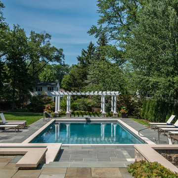 Glen Ellyn Swimming Pool, Spa Inside Pool, Pergola