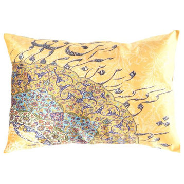 Traditional Calligraphy Velvet Pillow 16''x24''