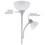 Delilah 72" Torchiere Floor Lamp With Adjustable Reading Light, Silver