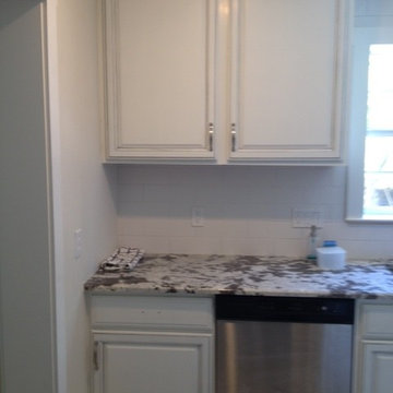 Sara's Contemporary Kitchen Recolor Dove White with gun metal glaze